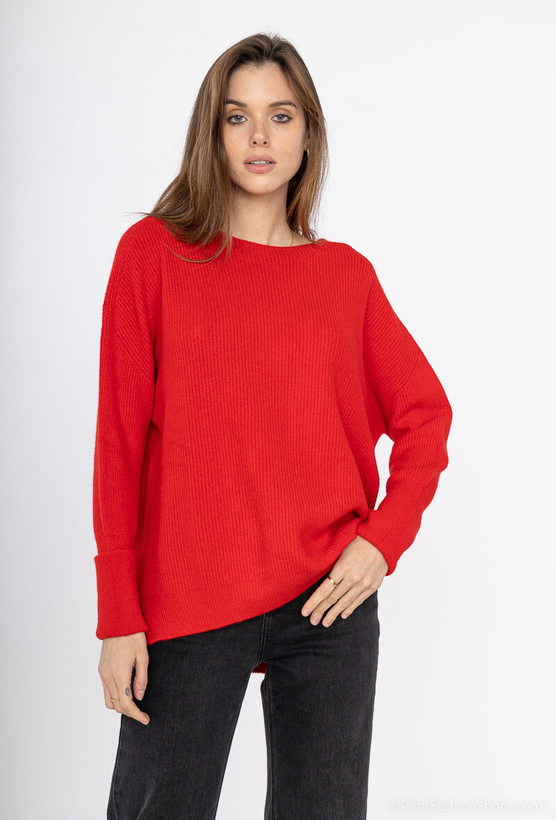 Großhändler Max & Enjoy (Vêtements) - Nahtloser gerippter Rundhals-Pullover,