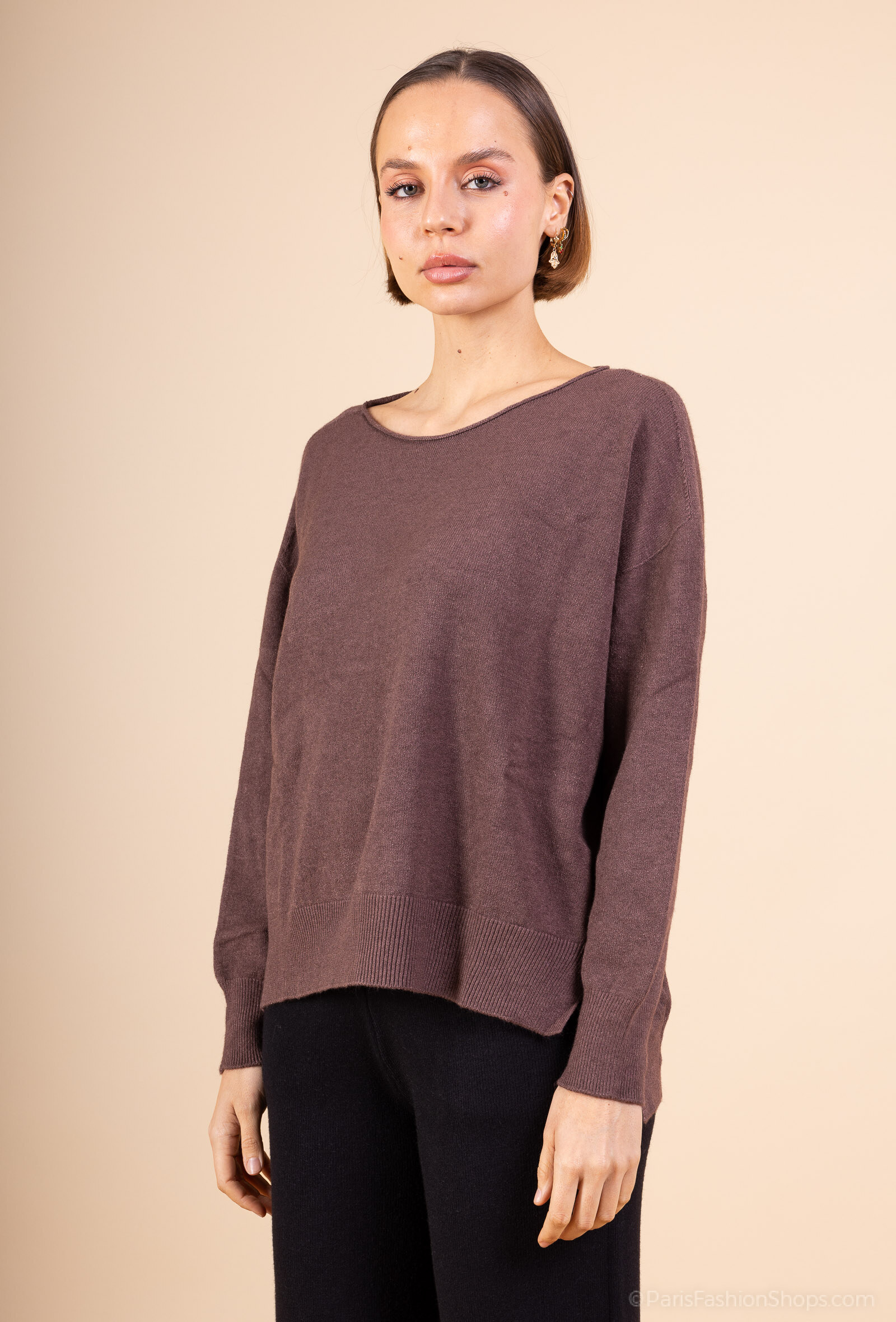 Wholesaler Max & Enjoy (Vêtements) - Seamless long-sleeve crew neck sweater with a cashmere touch-57096