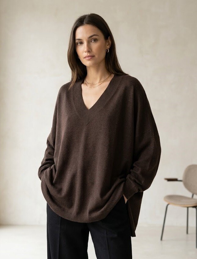 Großhändler Max & Enjoy (Vêtements) - Oversize-Pullover aus nahtlosem ultrafeinem Strick mit Kaschmirgefühl