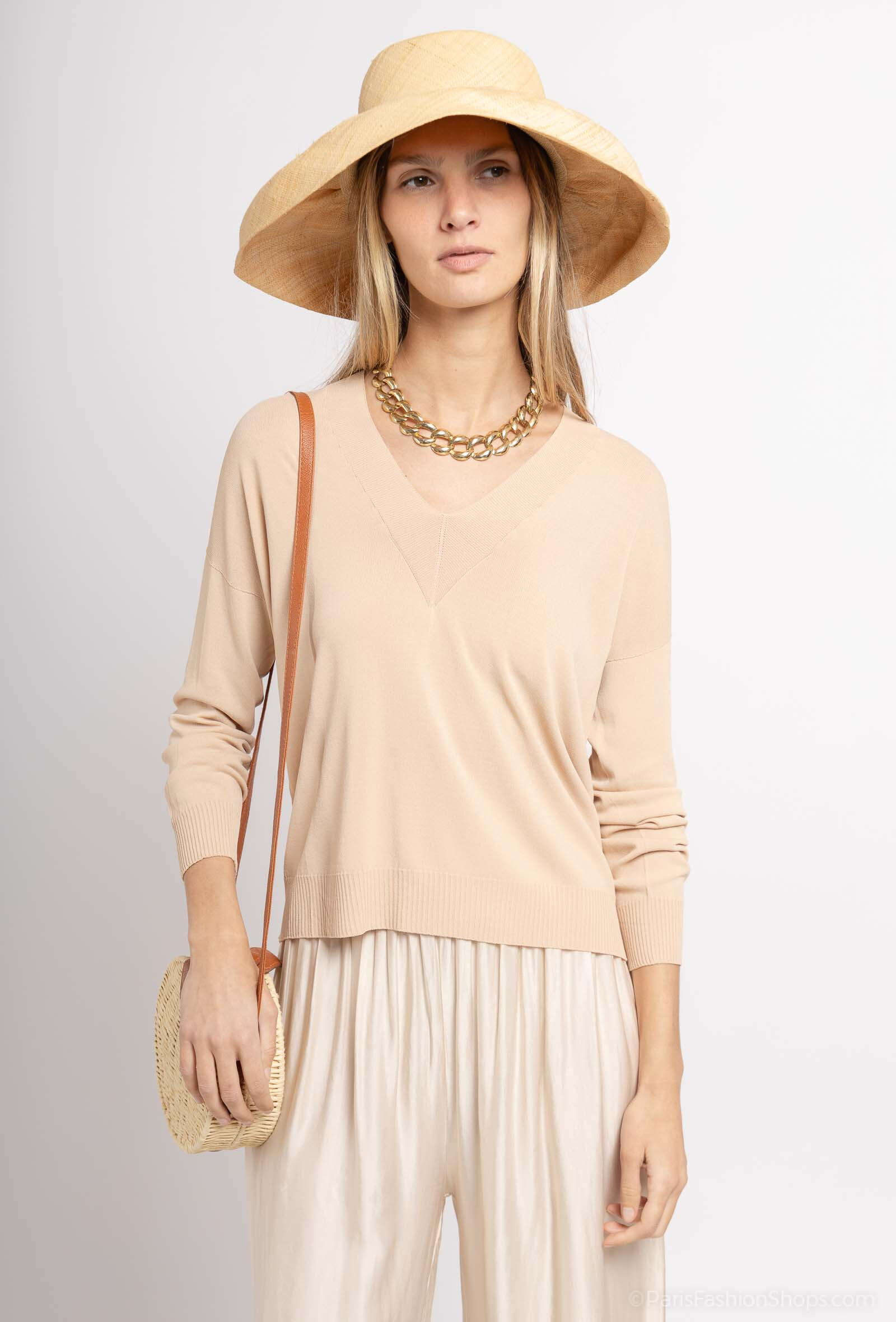Grossista Max & Enjoy (Vêtements) - Maglione a maglie fine e leggera, senza soluzione di continuità, maniche lunghe