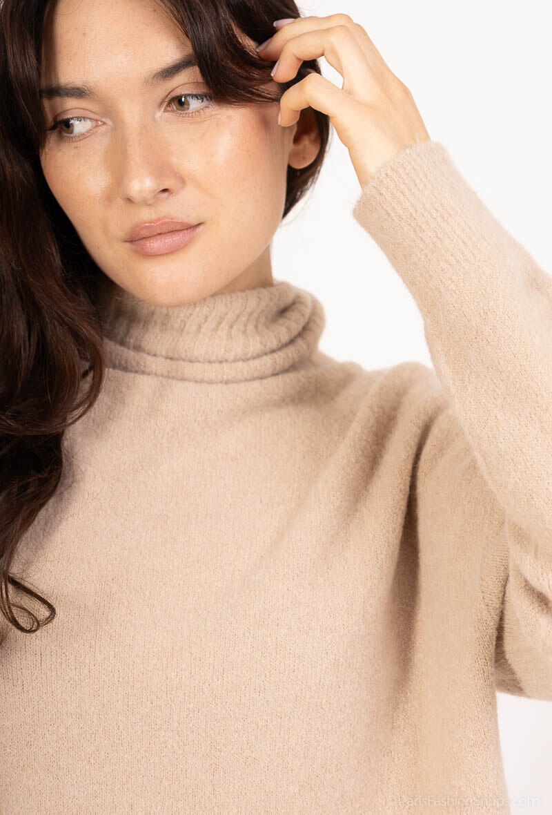 Großhändler Max & Enjoy (Vêtements) - Nahtloser Rollkragenpullover mit gemischtem Baby-Alpaka