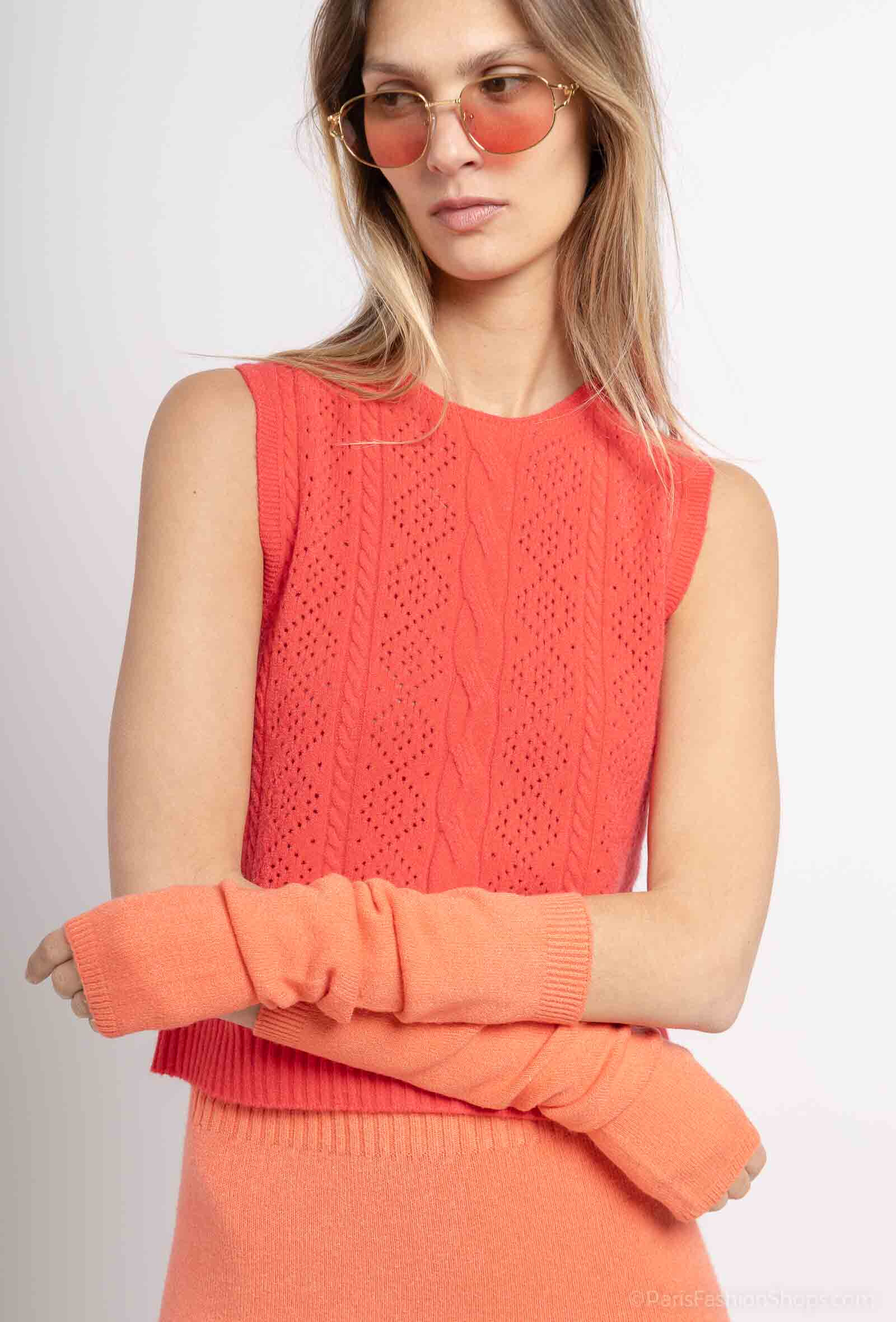 Grossista Max & Enjoy (Vêtements) - Maglione senza maniche con gancio senza cuciture, tocco cashmere