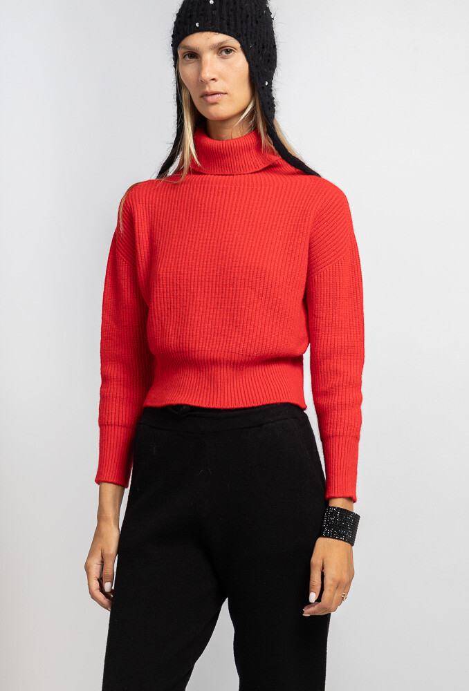 Wholesaler Max & Enjoy (Vêtements) - Ribbed Seamless Turtleneck Crop Sweater