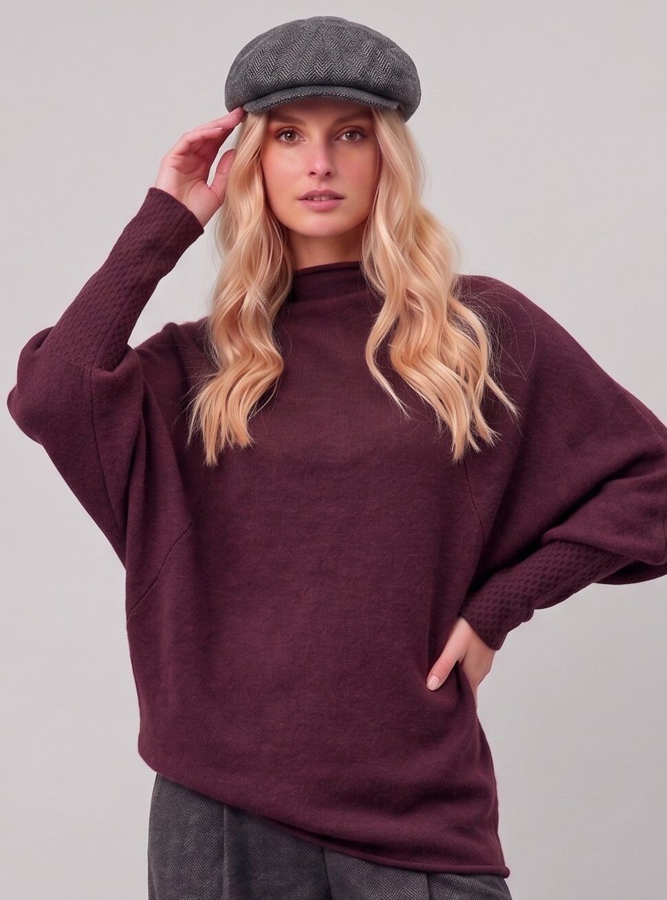 Grossiste Max & Enjoy (Vêtements) - Pull asymétrique en maille ultra doux sans couture