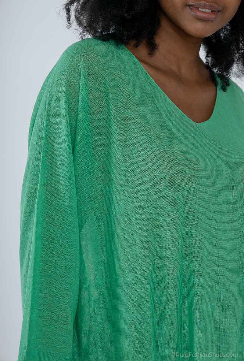 Mayorista Max & Enjoy (Vêtements) - "Línea" V -Neck Sweater, mangas finas y ligeras 3/4
