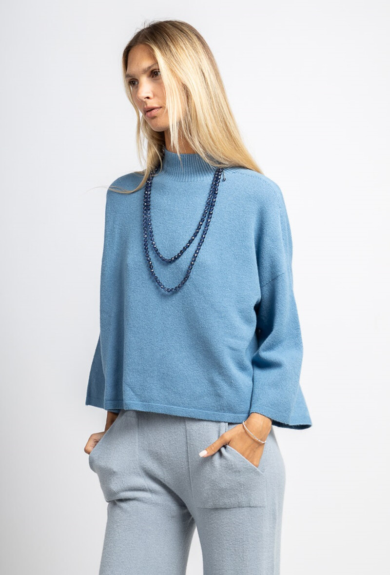 Grossista Max & Enjoy (Vêtements) - Manica manica manica 3 ⁄ 4 grandi nella parte inferiore, senza soluzione di continuità cashmere