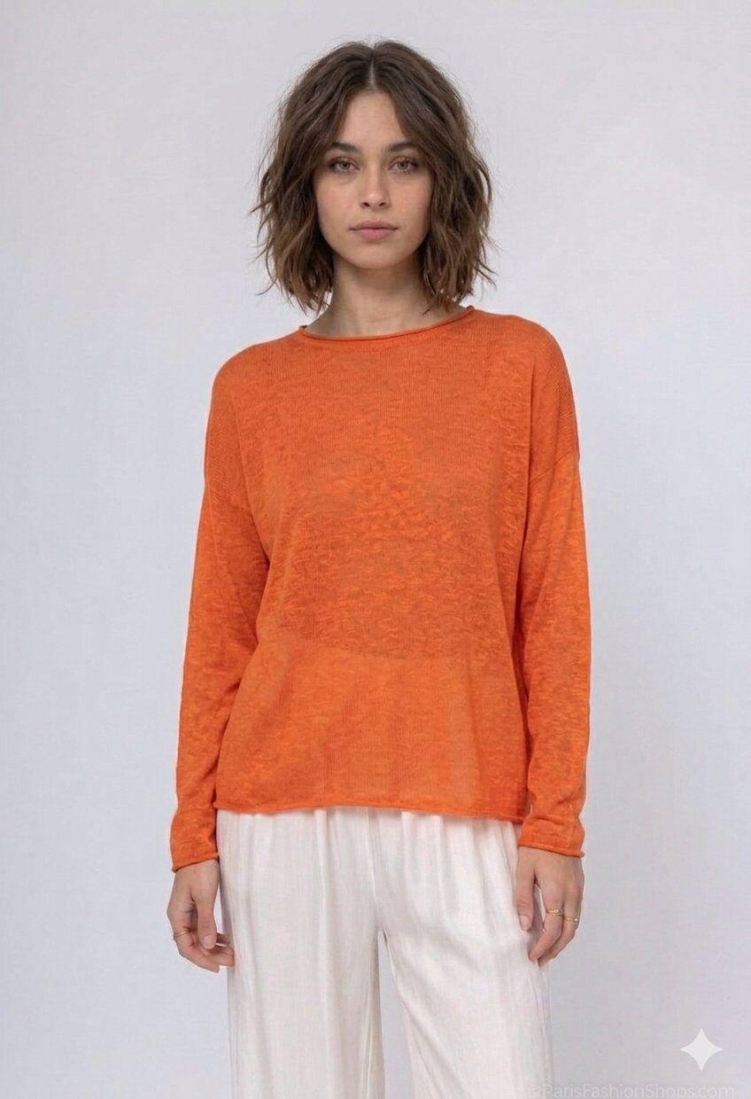 Grossiste Max & Enjoy (Vêtements) - Pull en lin léger col rond