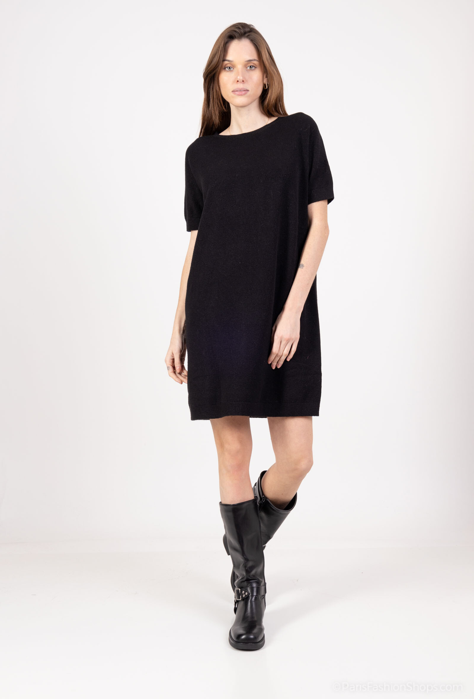 Großhändler Max & Enjoy (Vêtements) - Kurzes nahtloses Strickkleid mit Rundhalsausschnitt