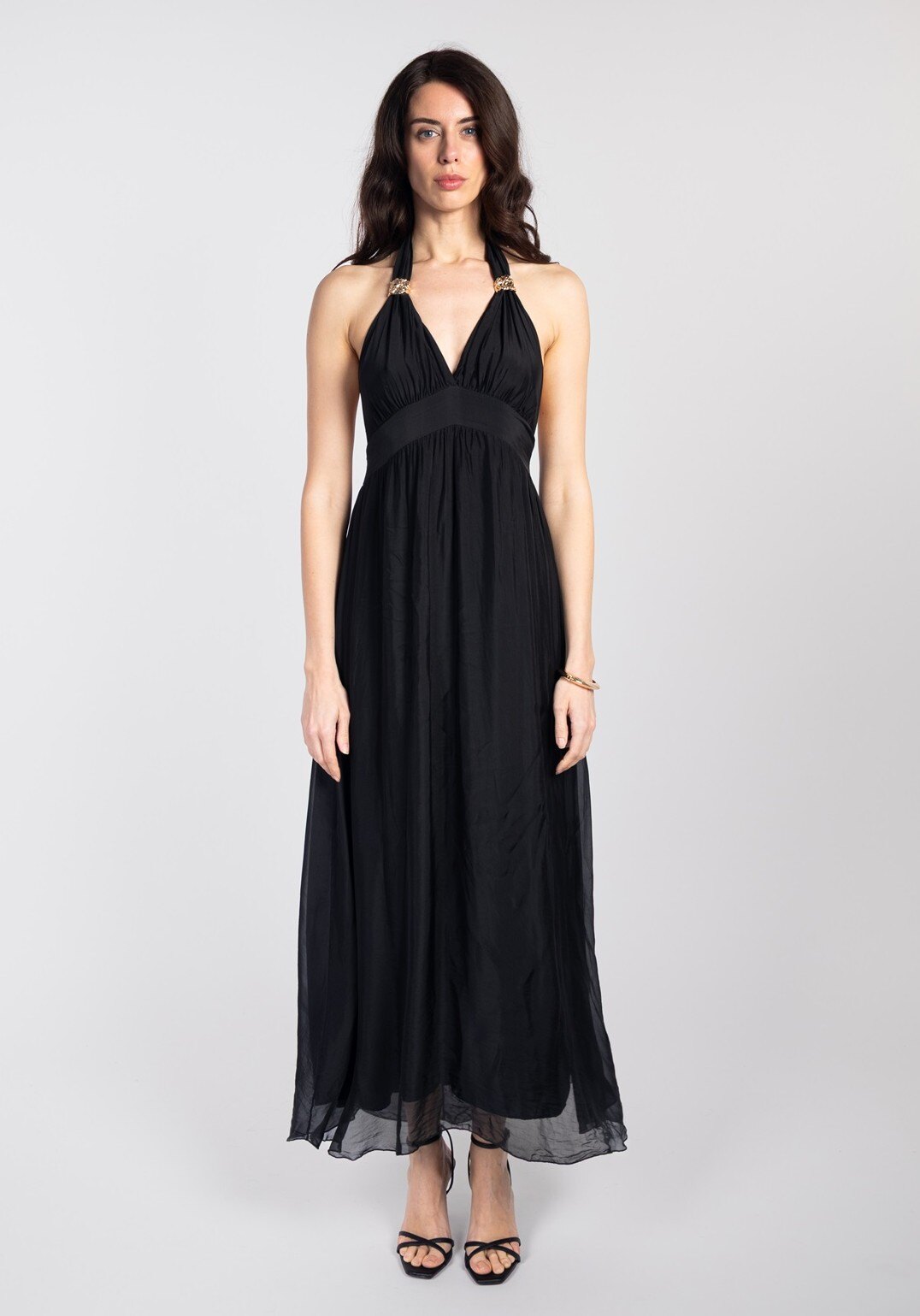 Mayorista Max & Enjoy (Vêtements) - VESTIDO LARGO SIN ESPALDA – SEDA FLUIDA