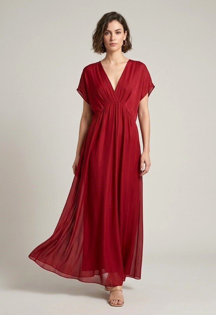 Grossiste Max & Enjoy (Vêtements) - Robe longue fluide décolleté croisée