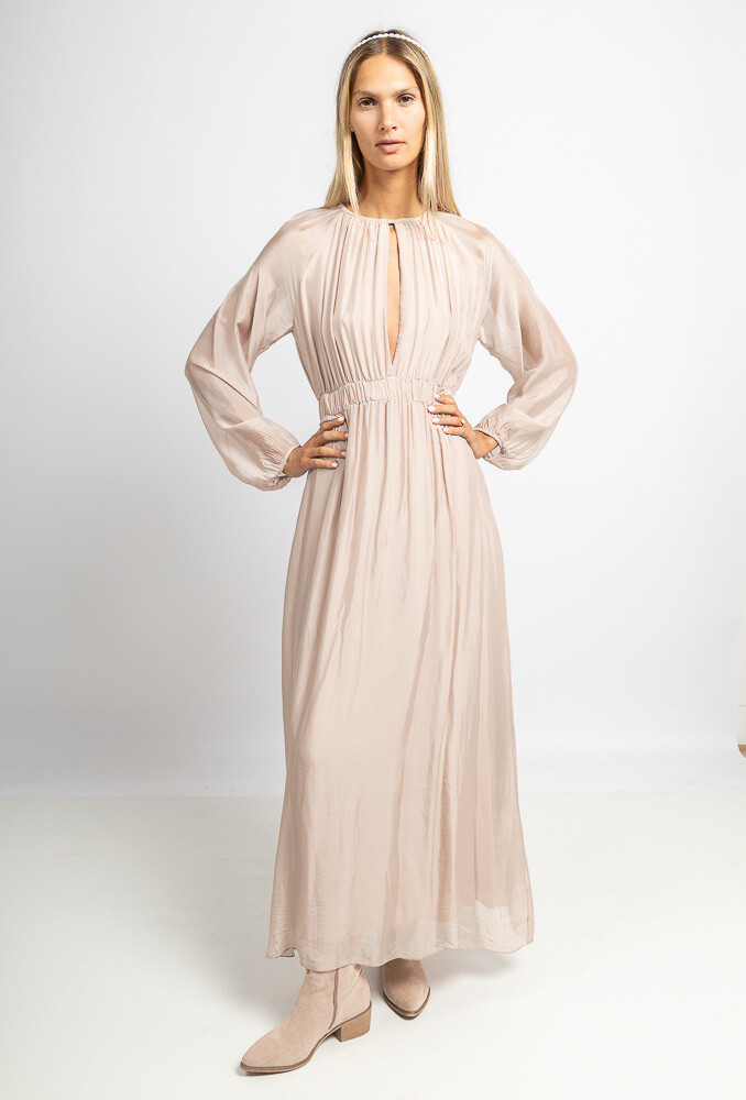 Großhändler Max & Enjoy (Vêtements) - Langes Seidenmischkleid