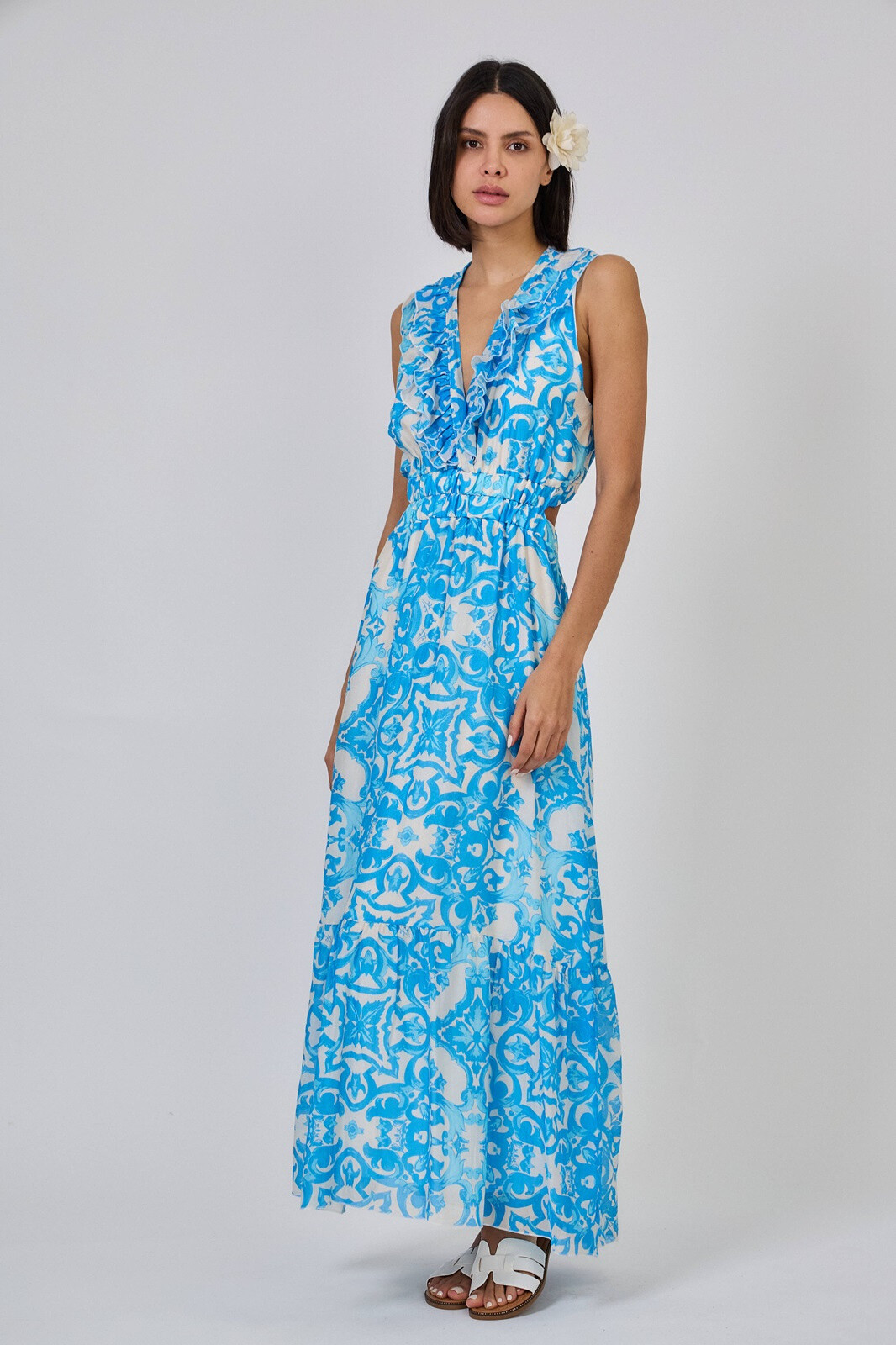 Wholesaler Max & Enjoy (Vêtements) - Long dress with Azulejos print