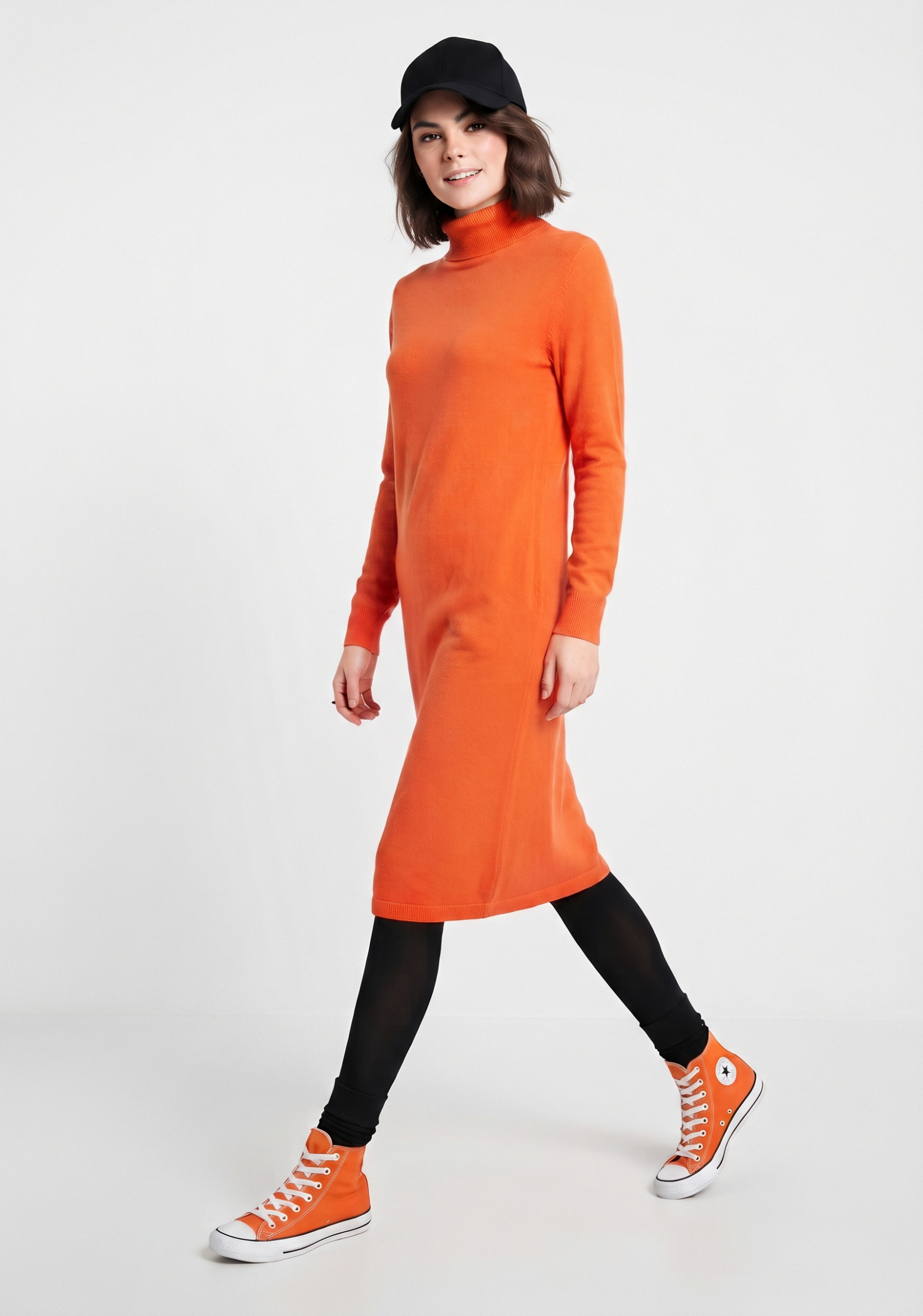 Großhändler Max & Enjoy (Vêtements) - Nahtloses Rollkragen-Strickkleid