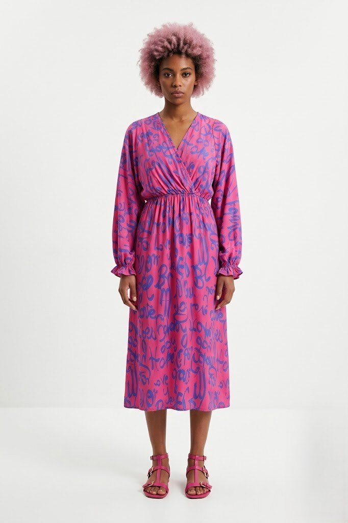 Grossiste Max & Enjoy (Vêtements) - Robe longue imprimé GRAPHIQUE-7587