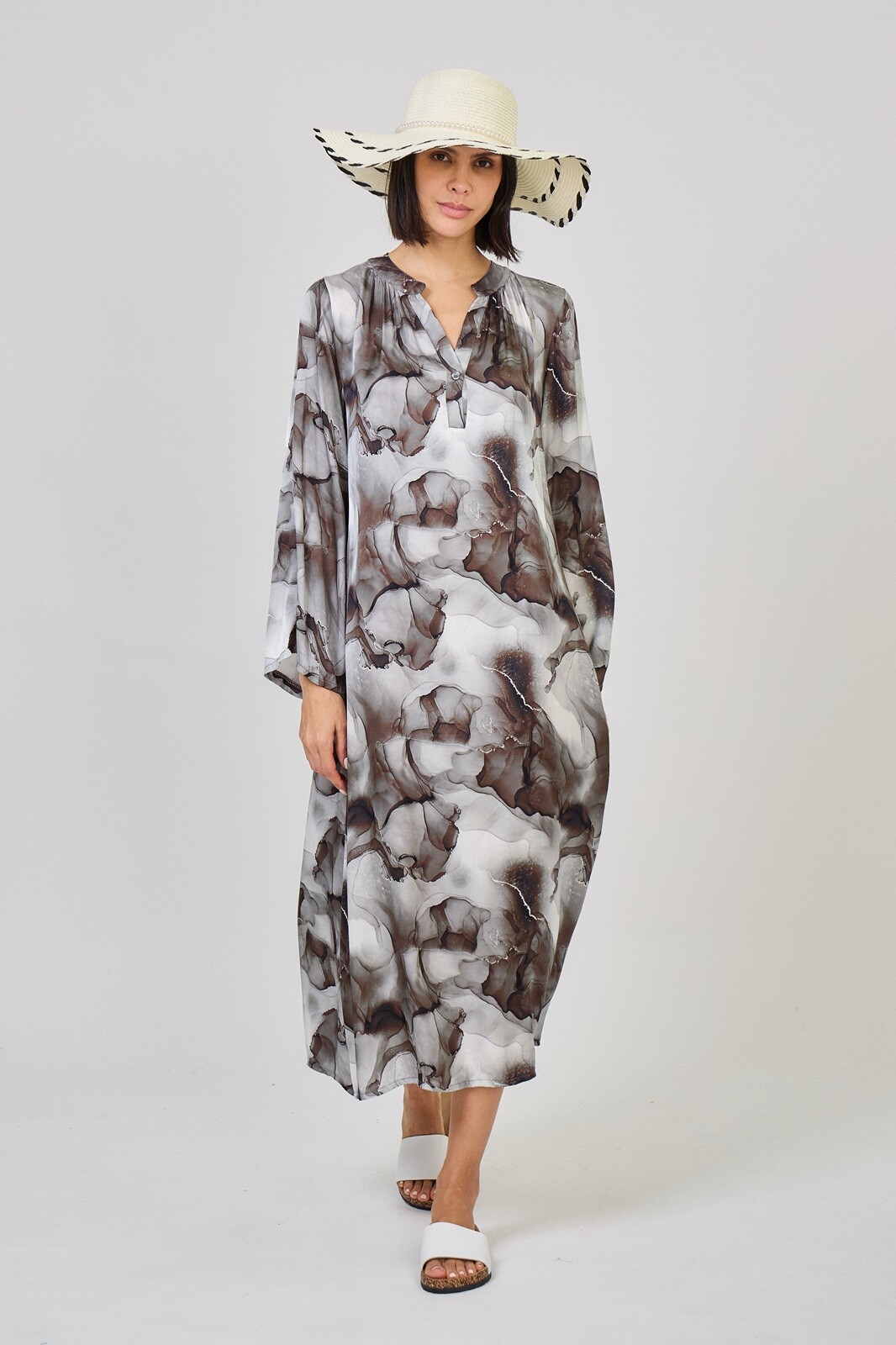 Grossiste Max & Enjoy (Vêtements) - Robe longue en viscose et soie mélangées
