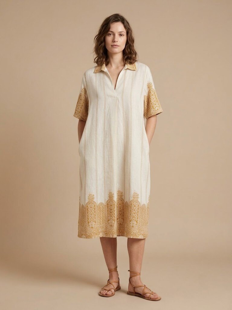 Mayorista Max & Enjoy (Vêtements) - Vestido Camisero 100 % Lino