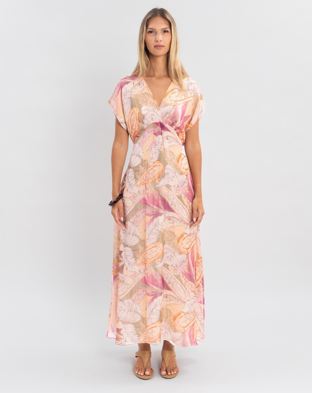 Grossiste Max & Enjoy (Vêtements) - Robe longue 100 % soie vaporeuse