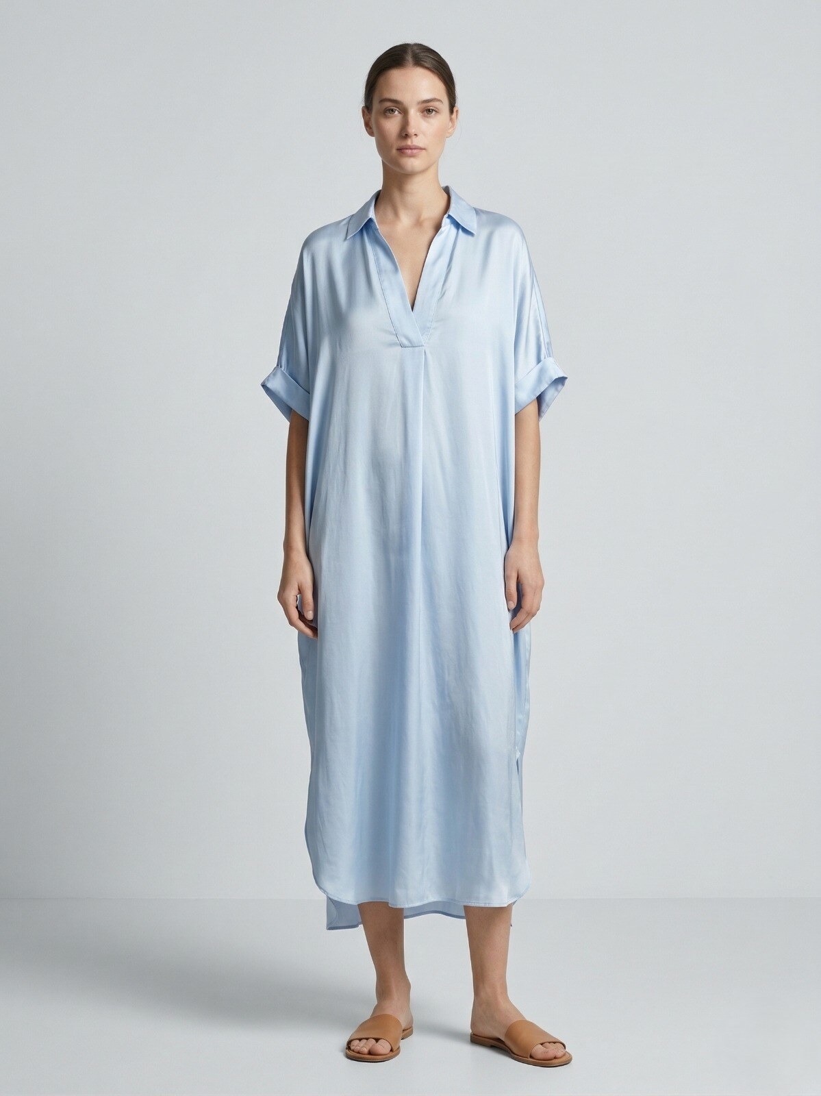 Wholesaler Max & Enjoy (Vêtements) - Oversized Satin Shirt Dress