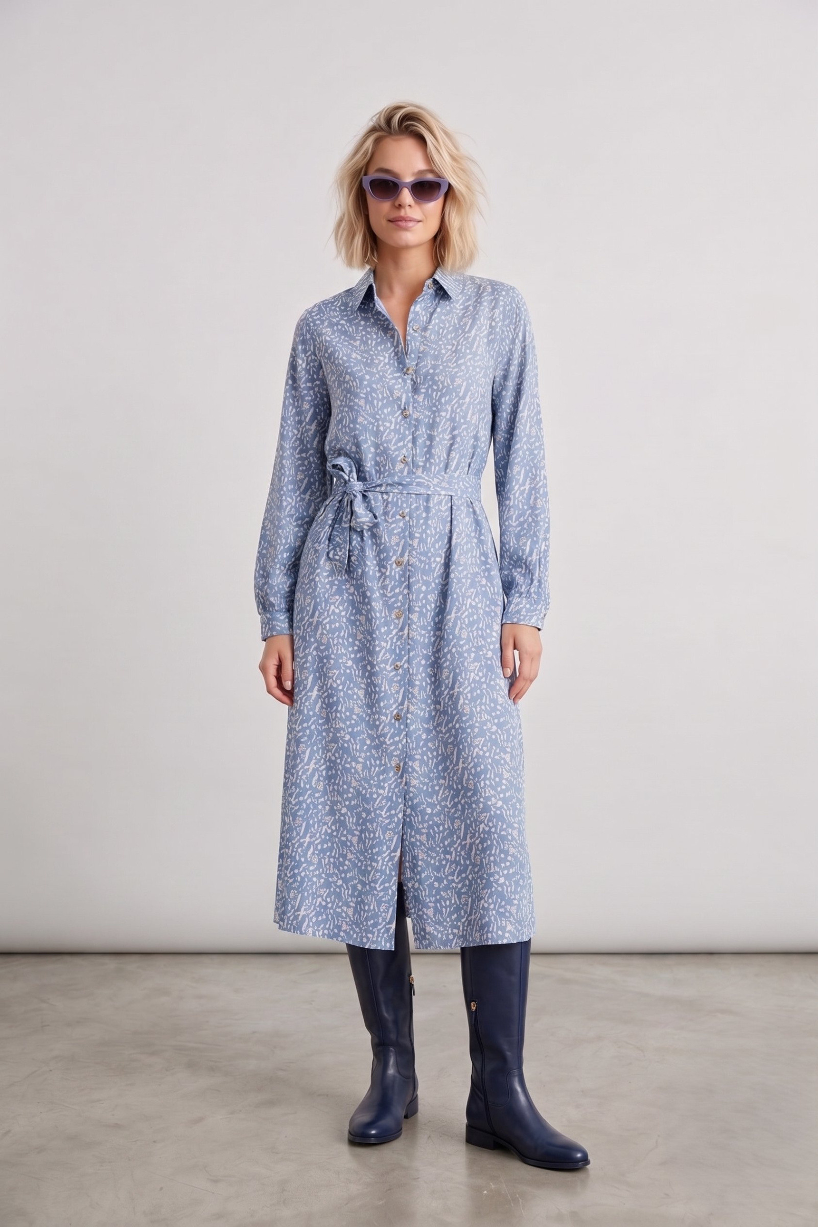 Großhändler Max & Enjoy (Vêtements) - Langes Kleid aus Viskose-Polyamid-Mischung