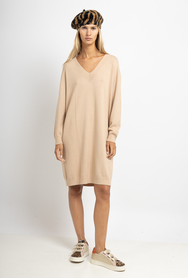 Grossista Max & Enjoy (Vêtements) - Abito maglione di grandi dimensioni, maniche lunghe senza cucitura, cashmere tocco