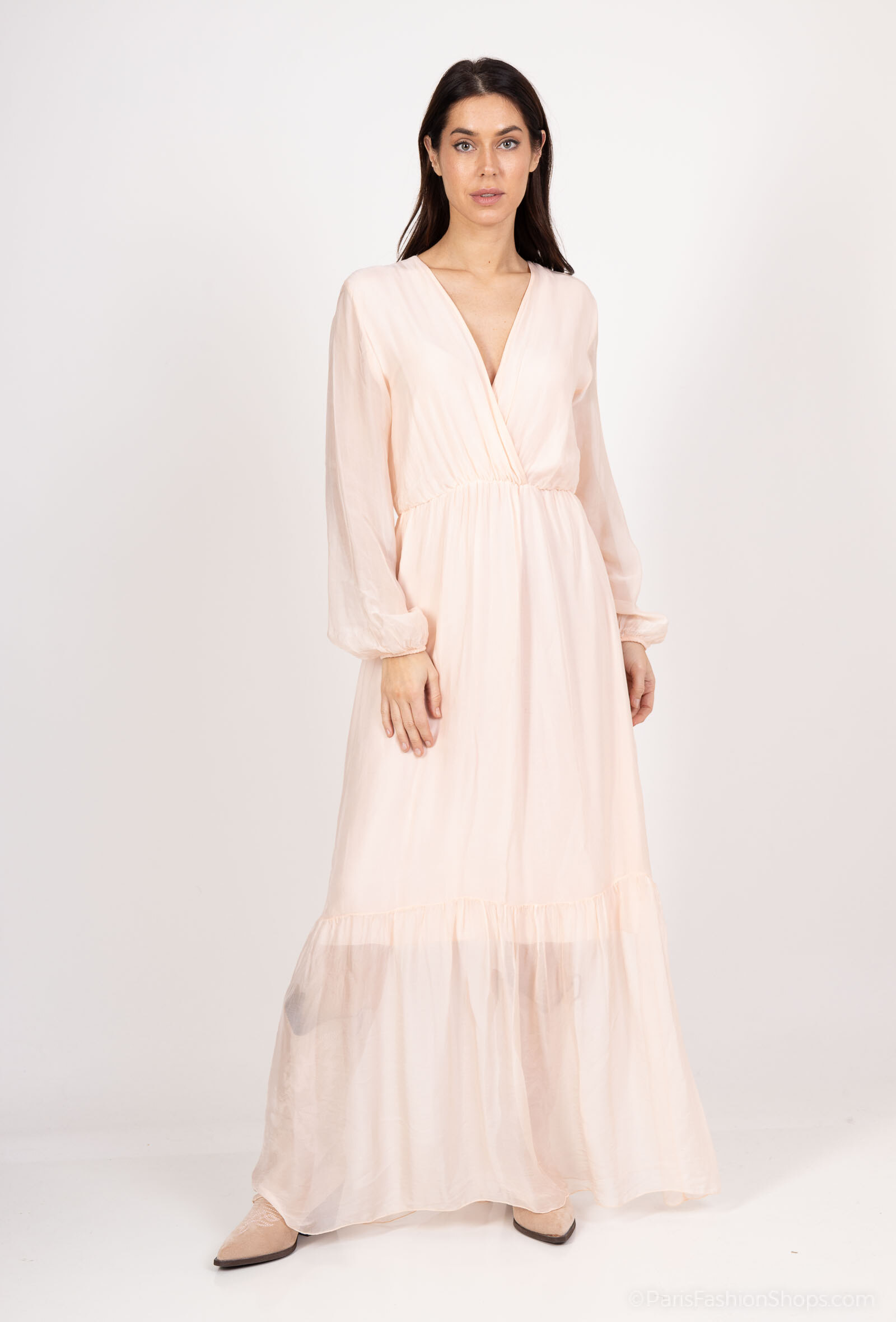 Grossiste Max & Enjoy (Vêtements) - Robe longue en soie mélangée