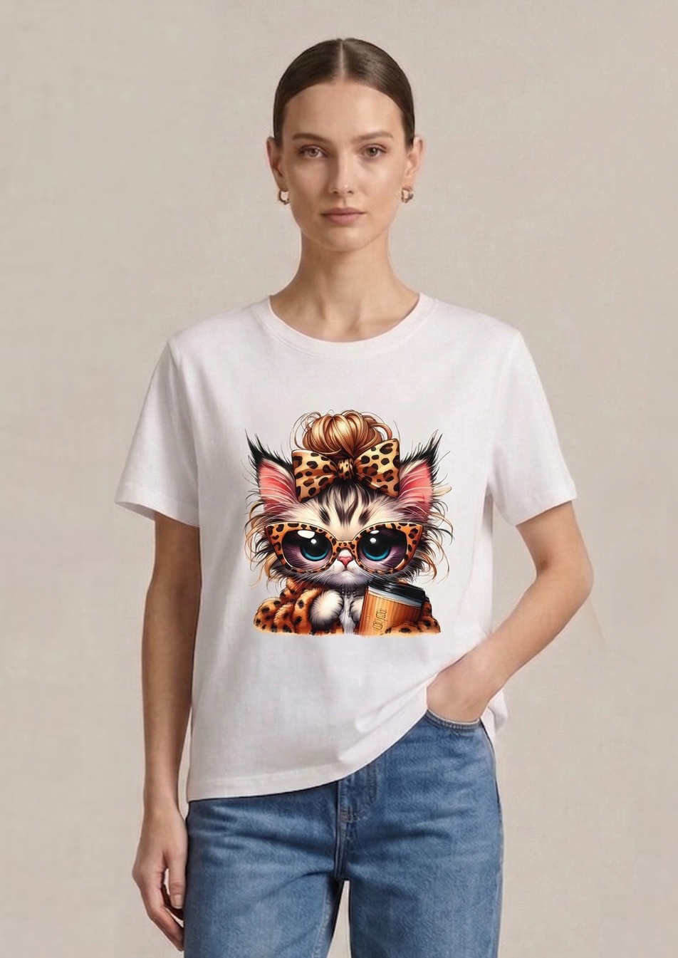 Grossiste Max & Enjoy (Vêtements) - T-shirt imprimé CHAT