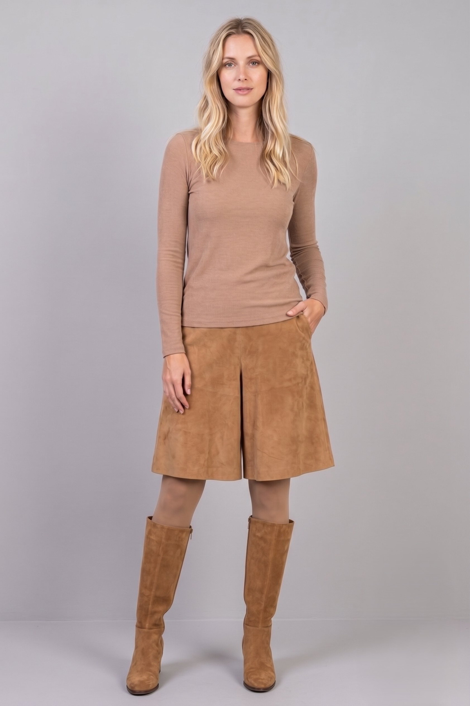 Großhändler Max & Enjoy (Vêtements) - Gerippter Kaschmir-Rollkragenpullover als zweite Haut