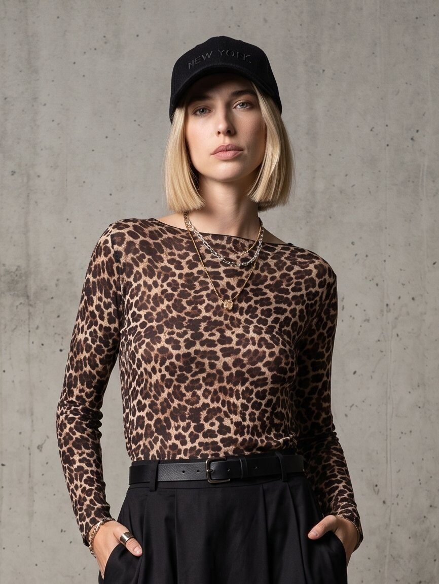 Mayorista Max & Enjoy (Vêtements) - Cuello alto de cachemir estampado de leopardo