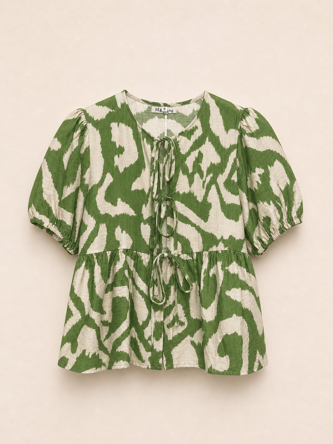 Wholesaler max long - Animal print shirt with puff sleeves