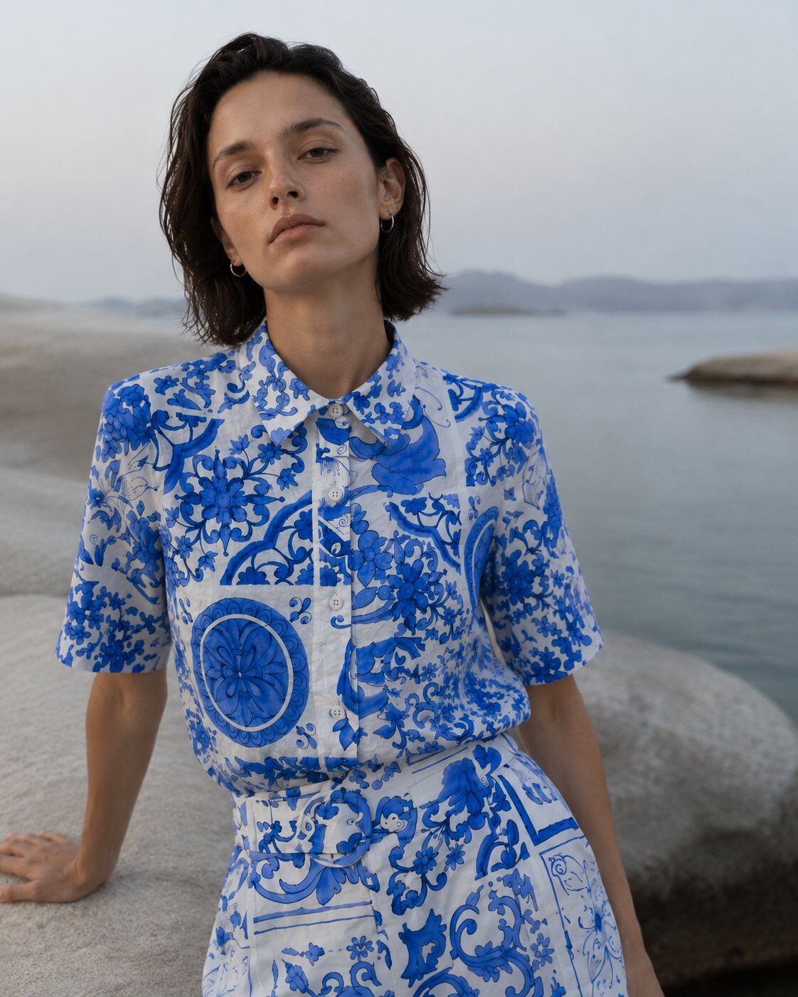 Mayorista max long - Blusa estampado mayólica