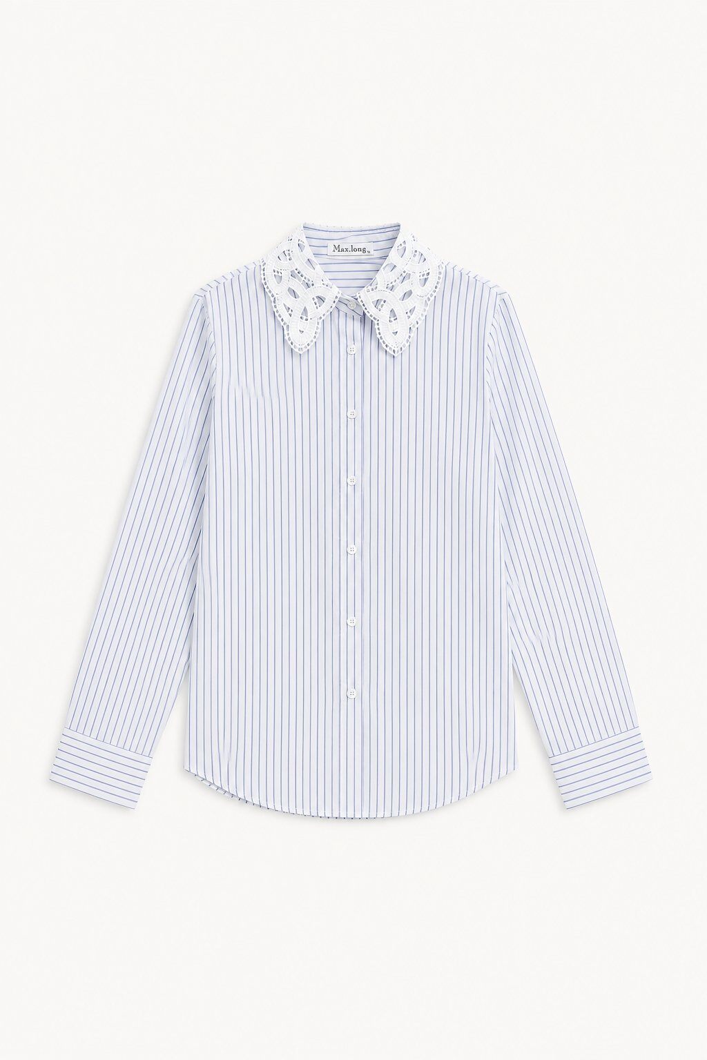 Wholesaler max long - Striped shirt with lace collar