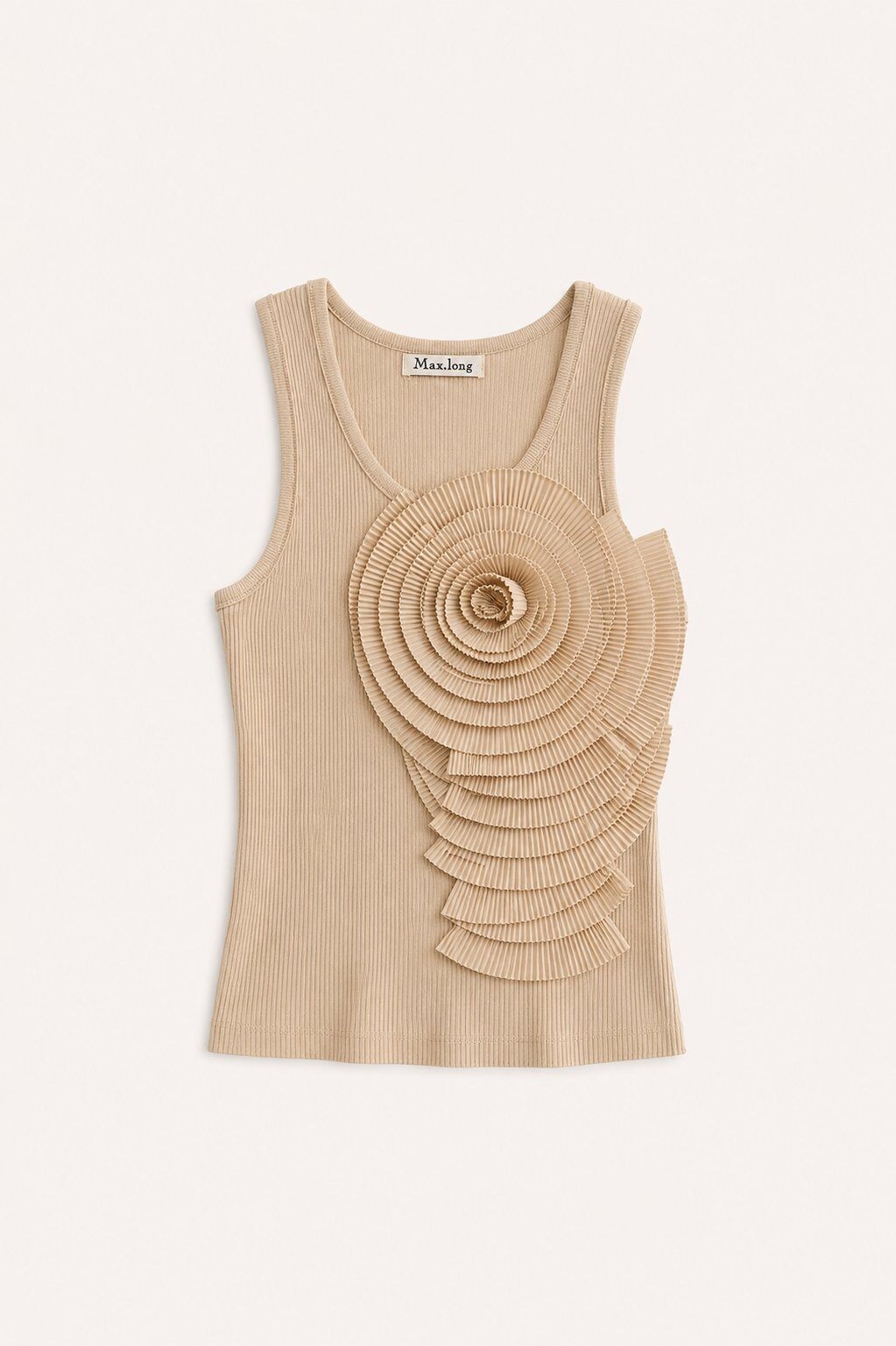 Wholesaler max long - Ribbed knit top with applied flower