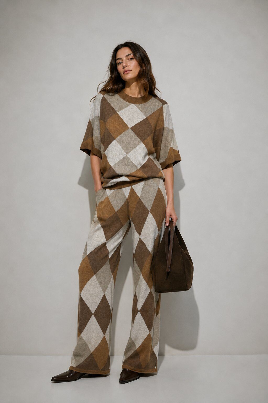 Wholesaler max long - Coordinated diamond knit set