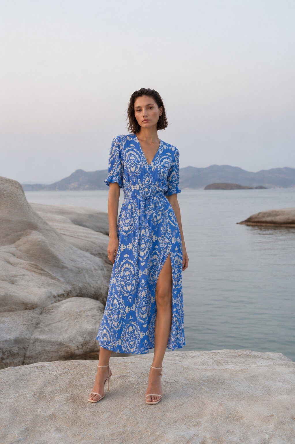 Mayorista max long - Vestido con estampado de cachemira