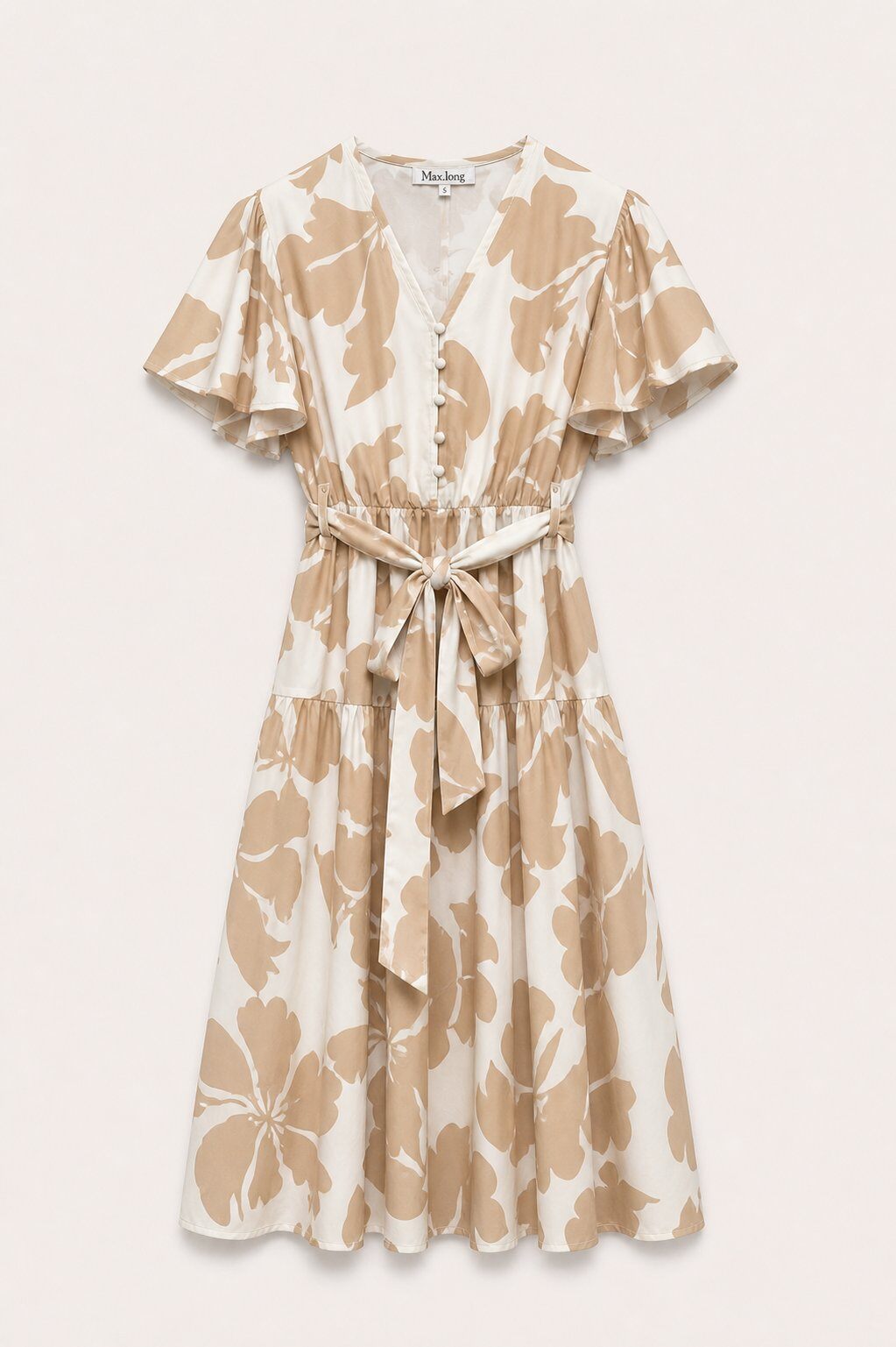 Wholesaler max long - Floral print dress with belt