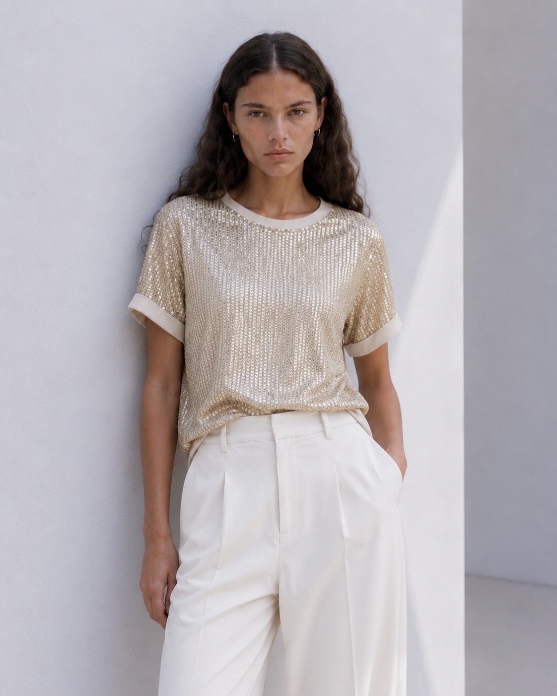 Wholesaler max long - T-shirt with front sequins