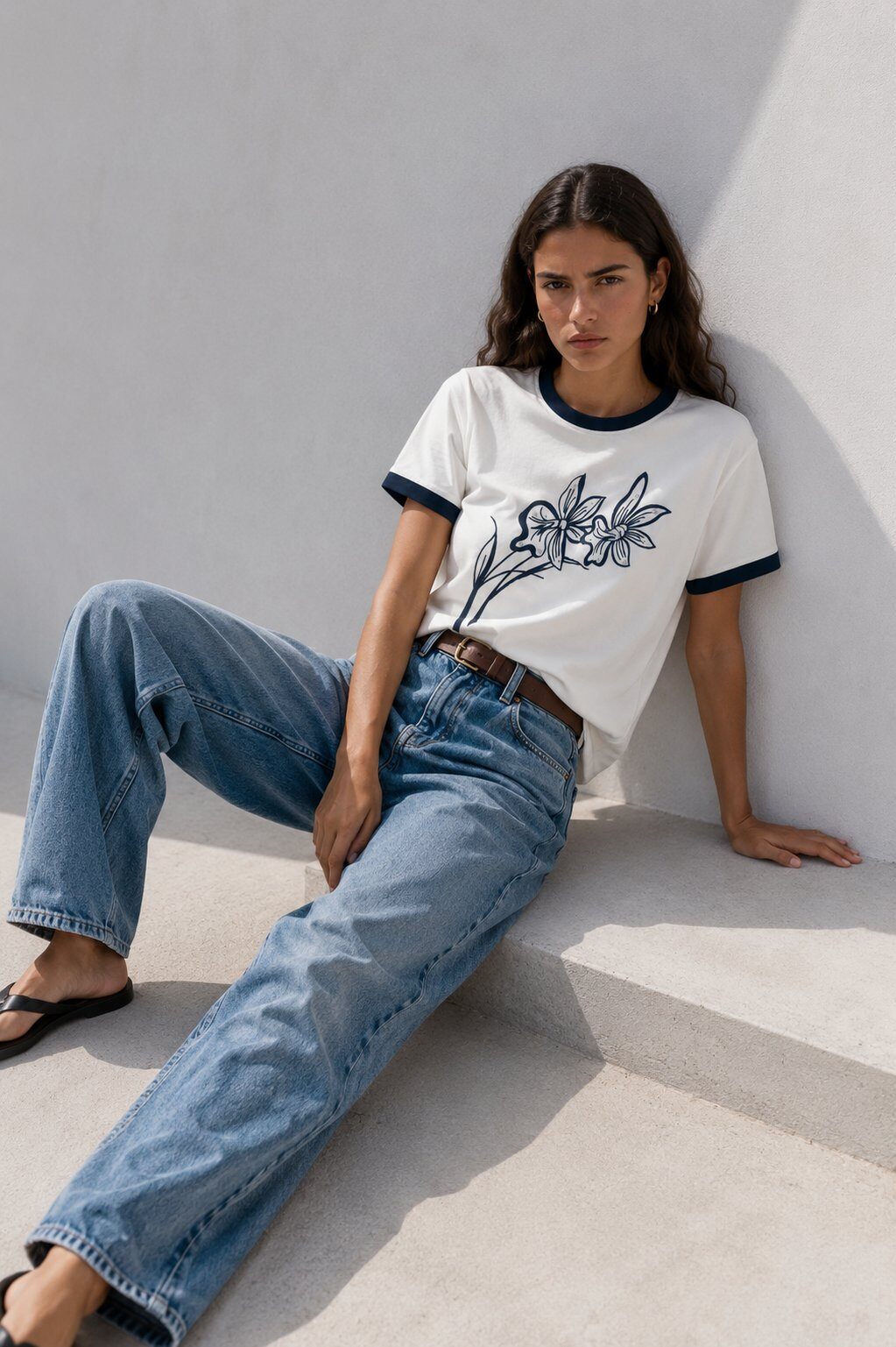 Mayorista max long - Camiseta con estampado floral