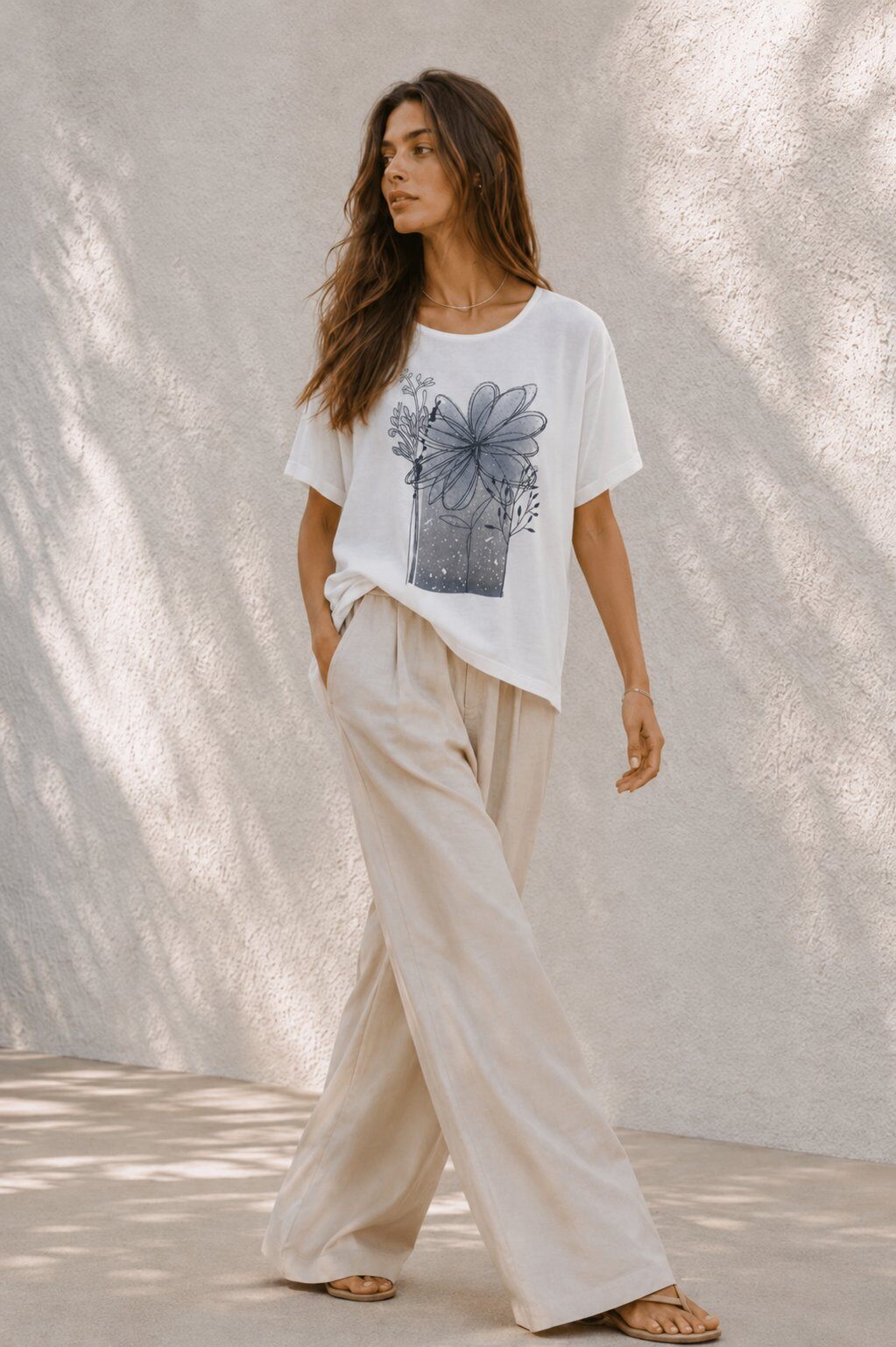Wholesaler max long - Artistic floral print t-shirt
