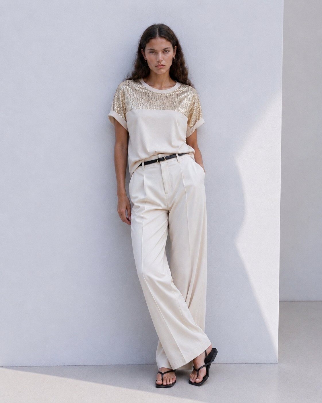 Wholesaler max long - T-shirt with sequin insert