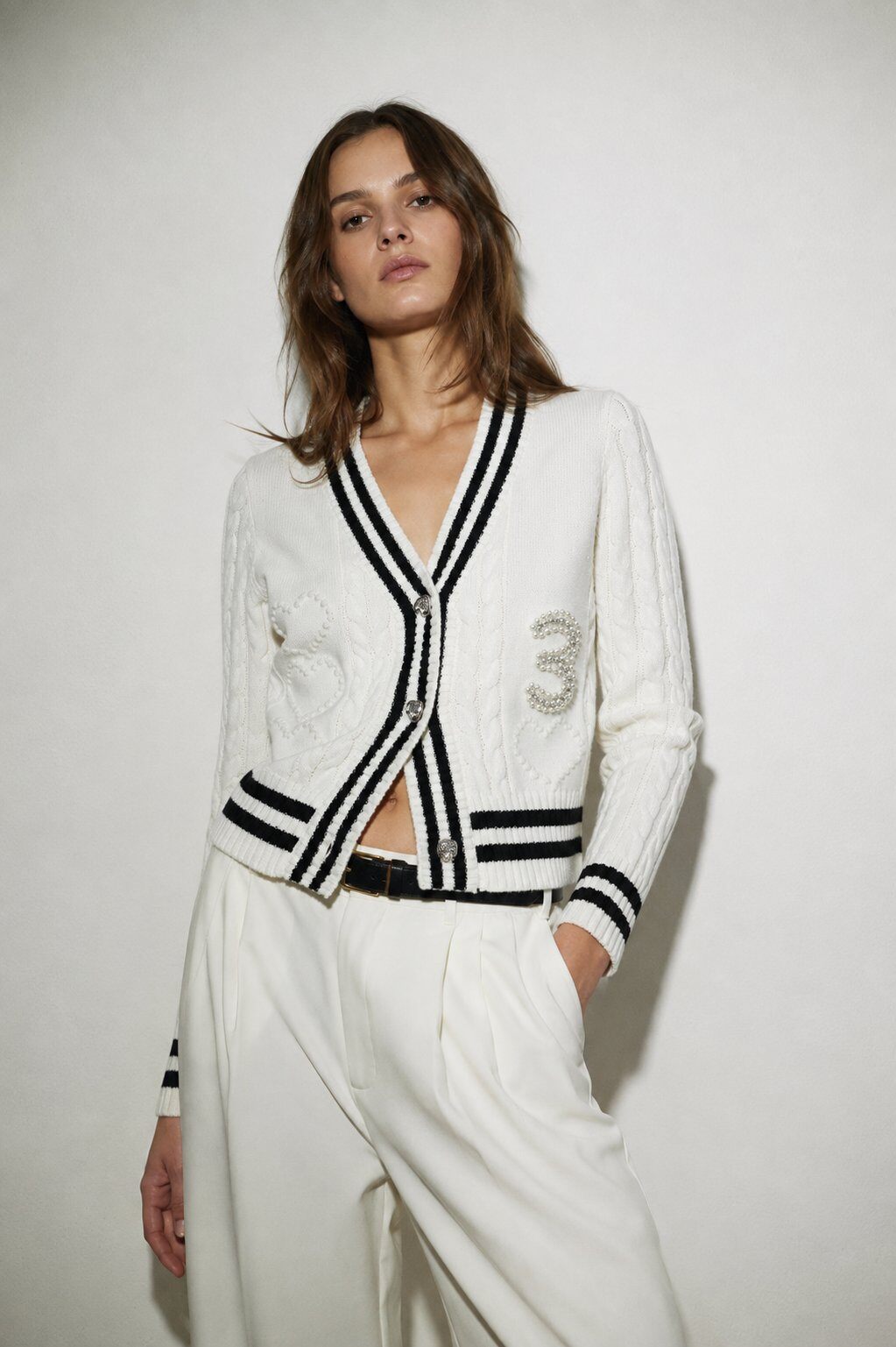 Wholesaler max long - Knit cardigan with contrasting trims