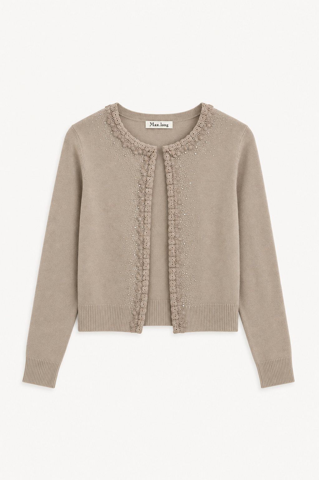 Wholesaler max long - Knit cardigan with floral appliqués