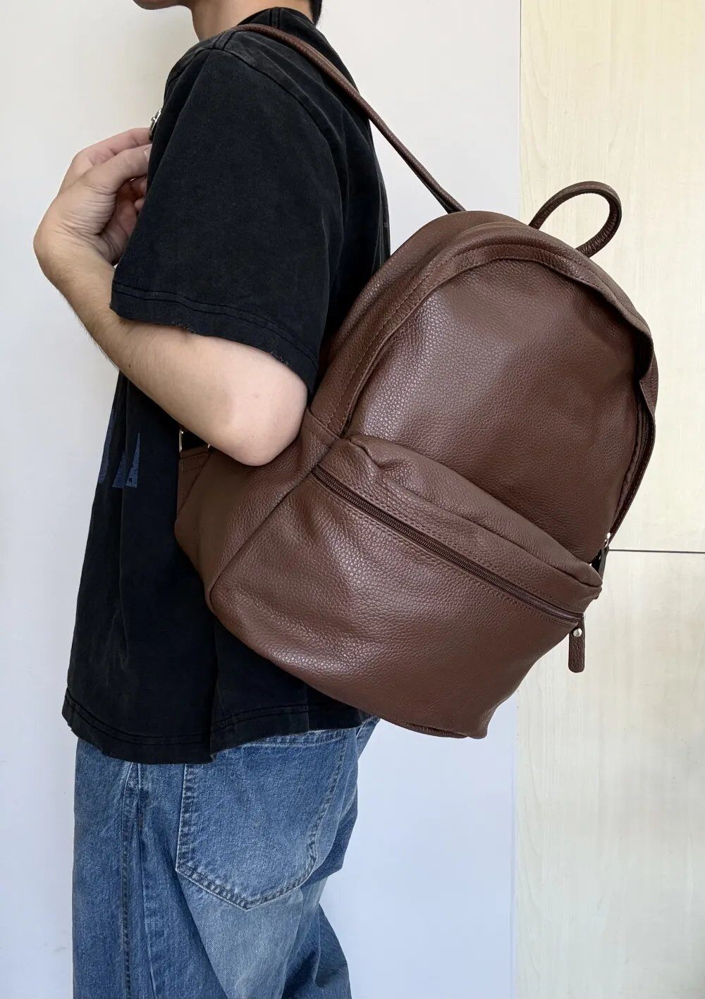 Grossista MAXFLY - ZAINO GRANDE IN PELLE UNISEX