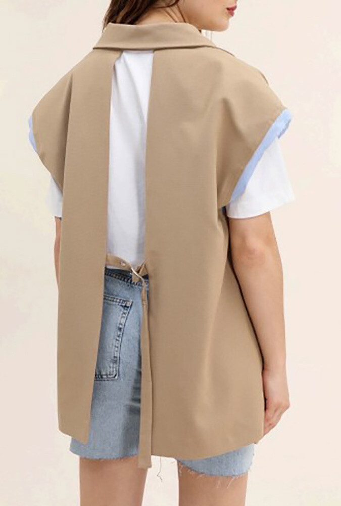 Wholesaler MAXMILA PARIS - Blazer jacket open backless sleeve with large buttons