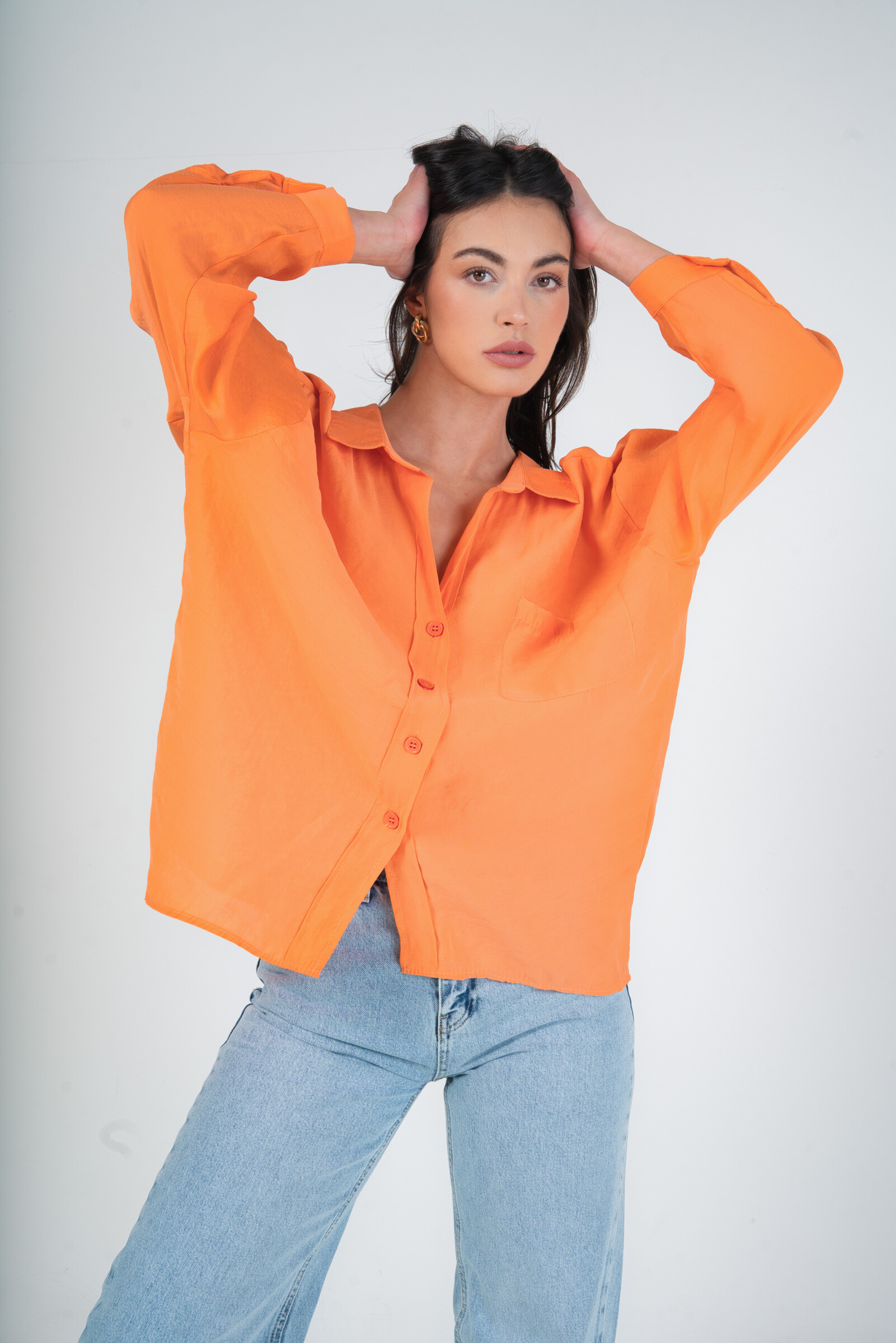 Flexible long sleeve shirt - Apricot - 1 - large format