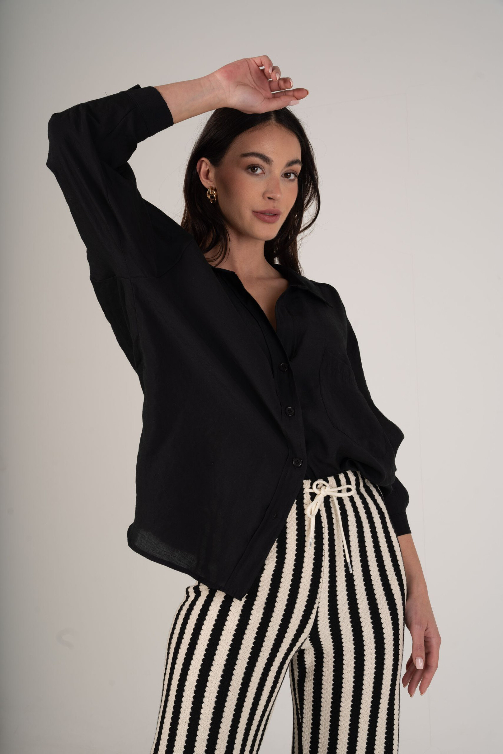 Flexible long sleeve shirt - Black - 1 - large format