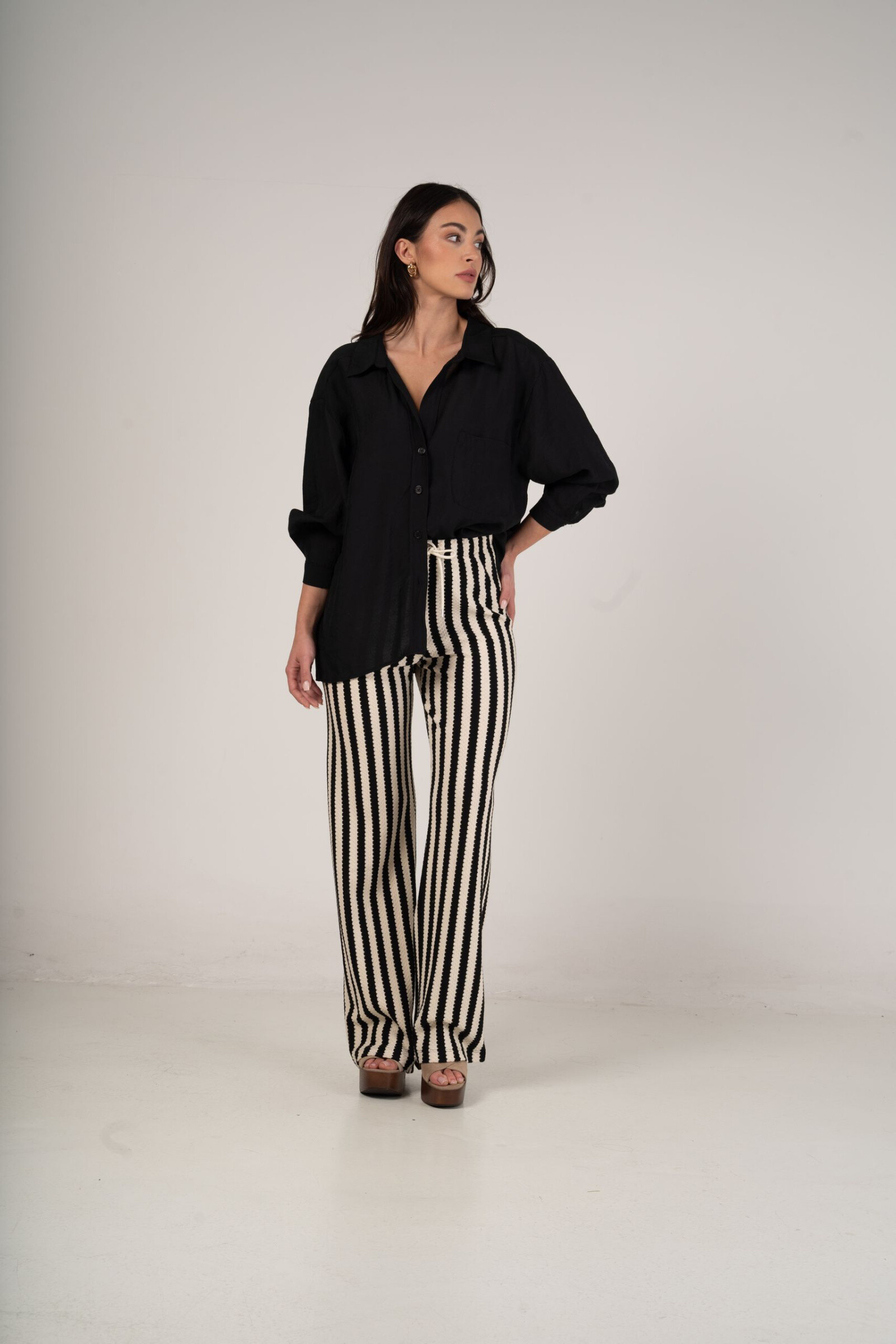 Flexible long sleeve shirt - Black 3 - thumbnail