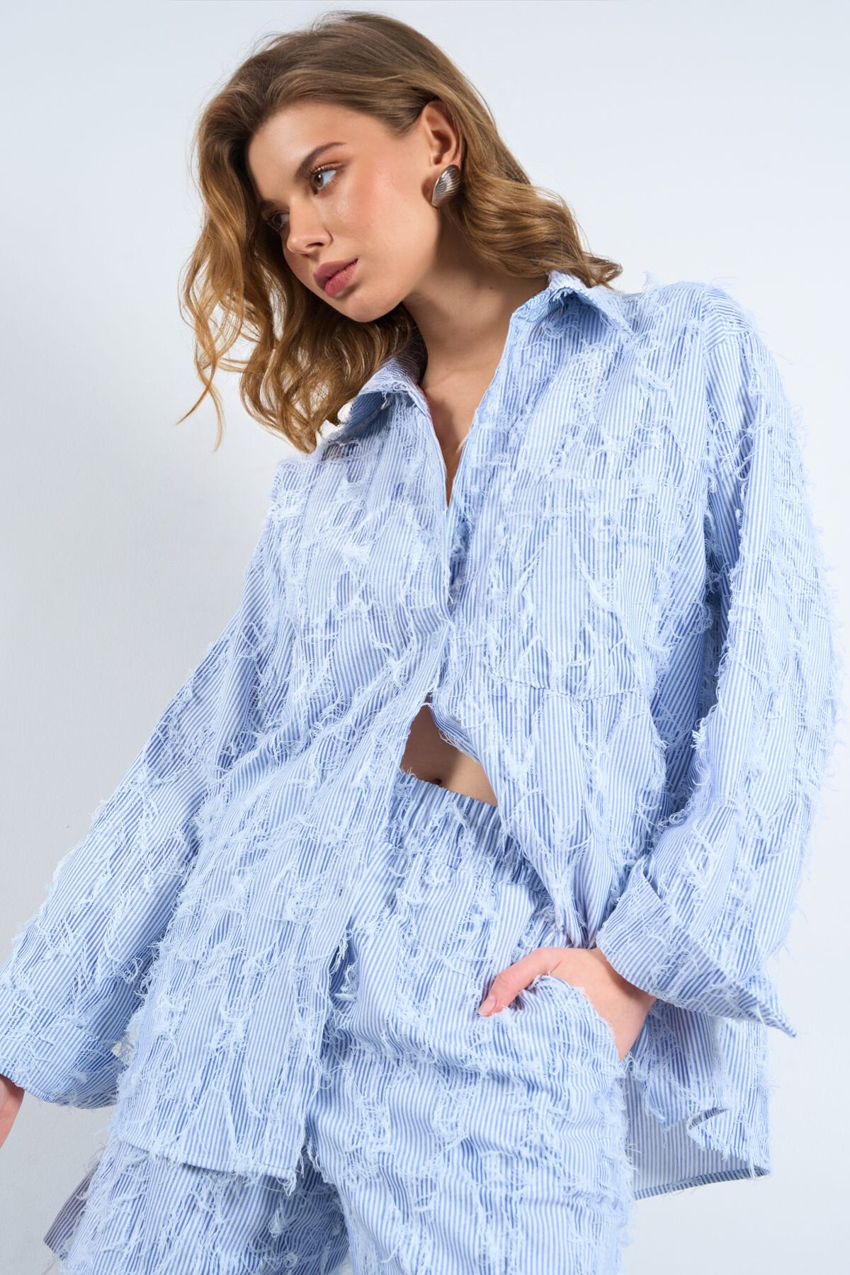 Wholesaler MAXMILA PARIS - TWIS Striped Set with Feather Detail