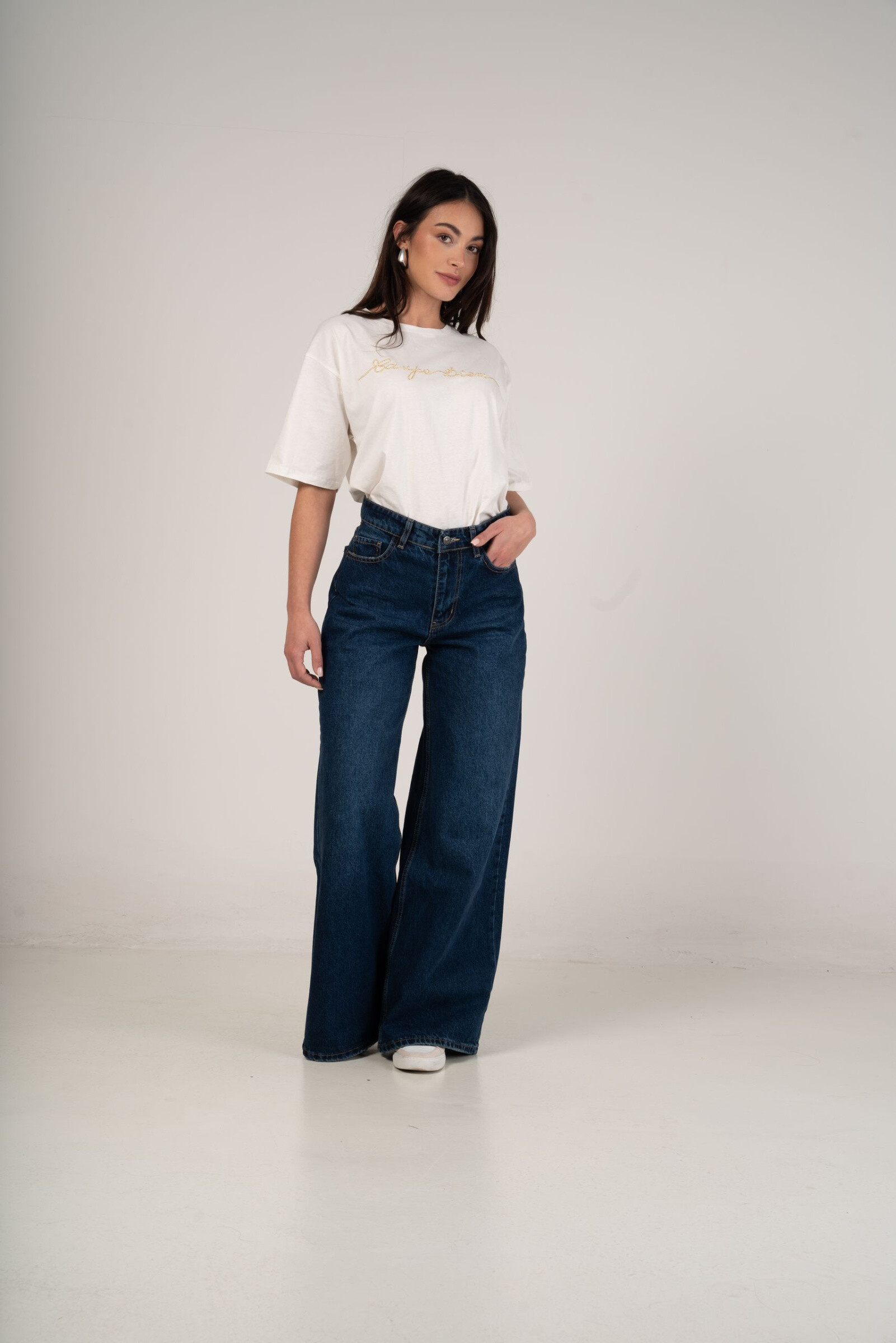 Wholesaler MAXMILA PARIS - Embroidered Wide Jean