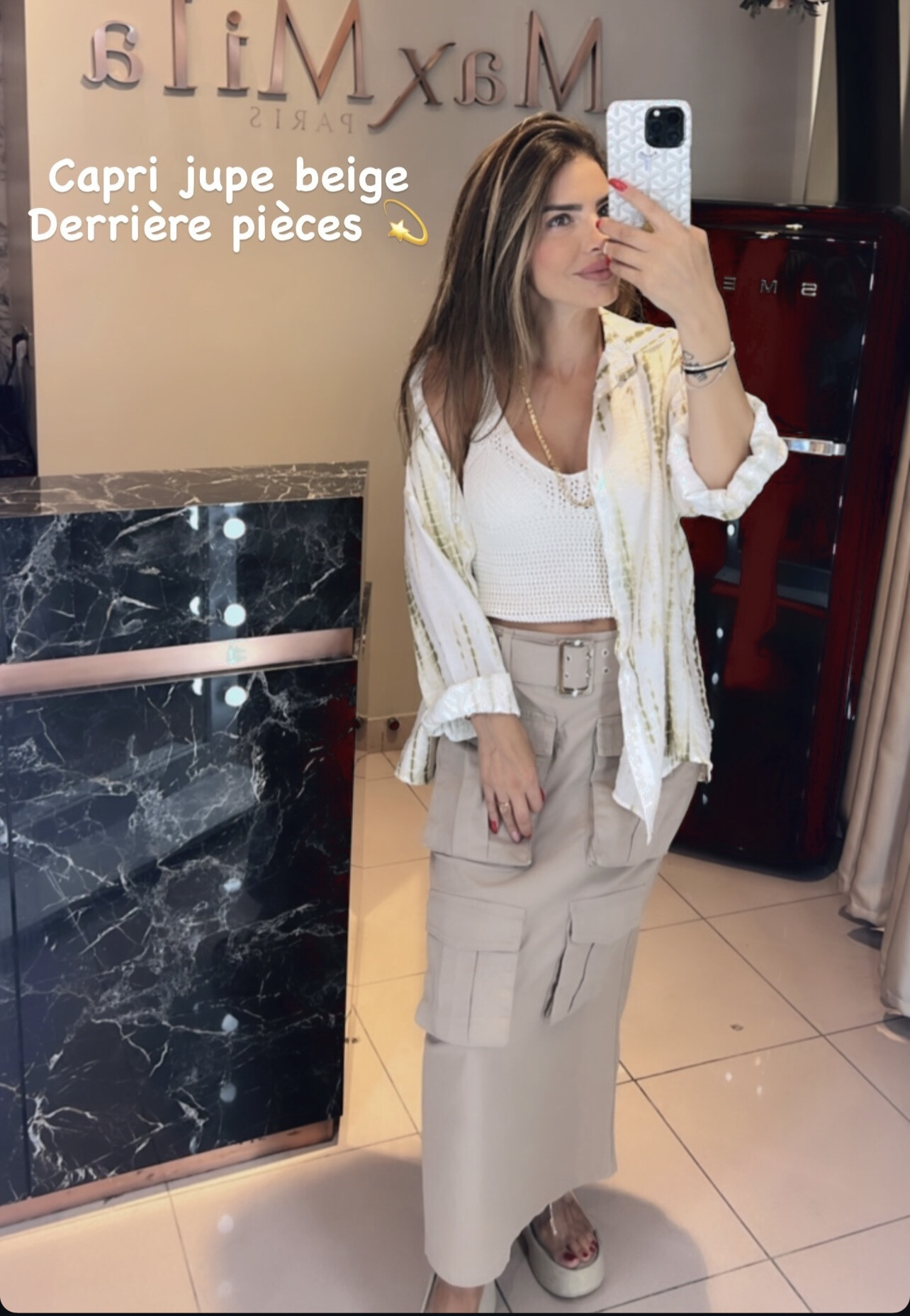 Grossista MAXMILA PARIS - Gonna CAPRI con tasche e cintura