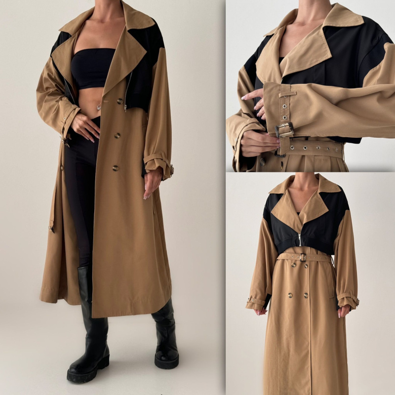 Wholesaler MAXMILA PARIS - Bi-material trench coat - MARA